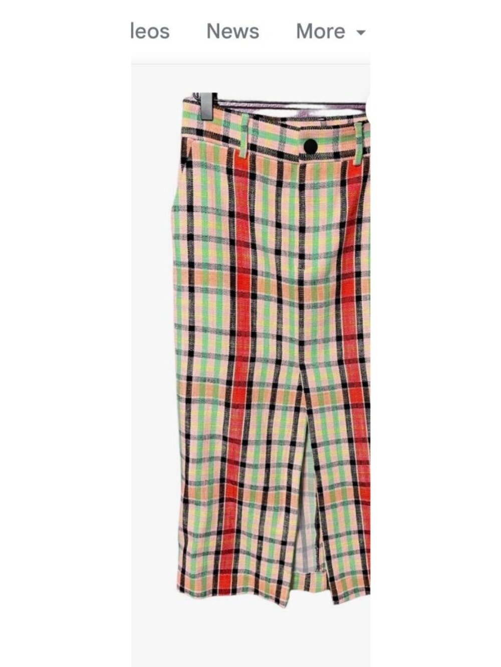 Zara Plaid Preppy Front Slit Pencil Skirt M